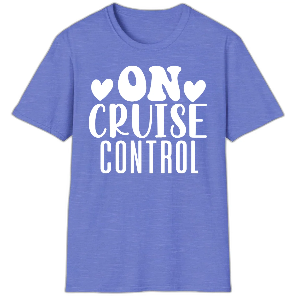On Cruise Control Funny Vacation T-Shirt in Heather Royal