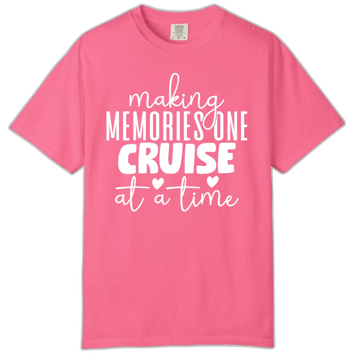 Making Memories One Cruise At A Time Comfort Color Tee in Crunchberry