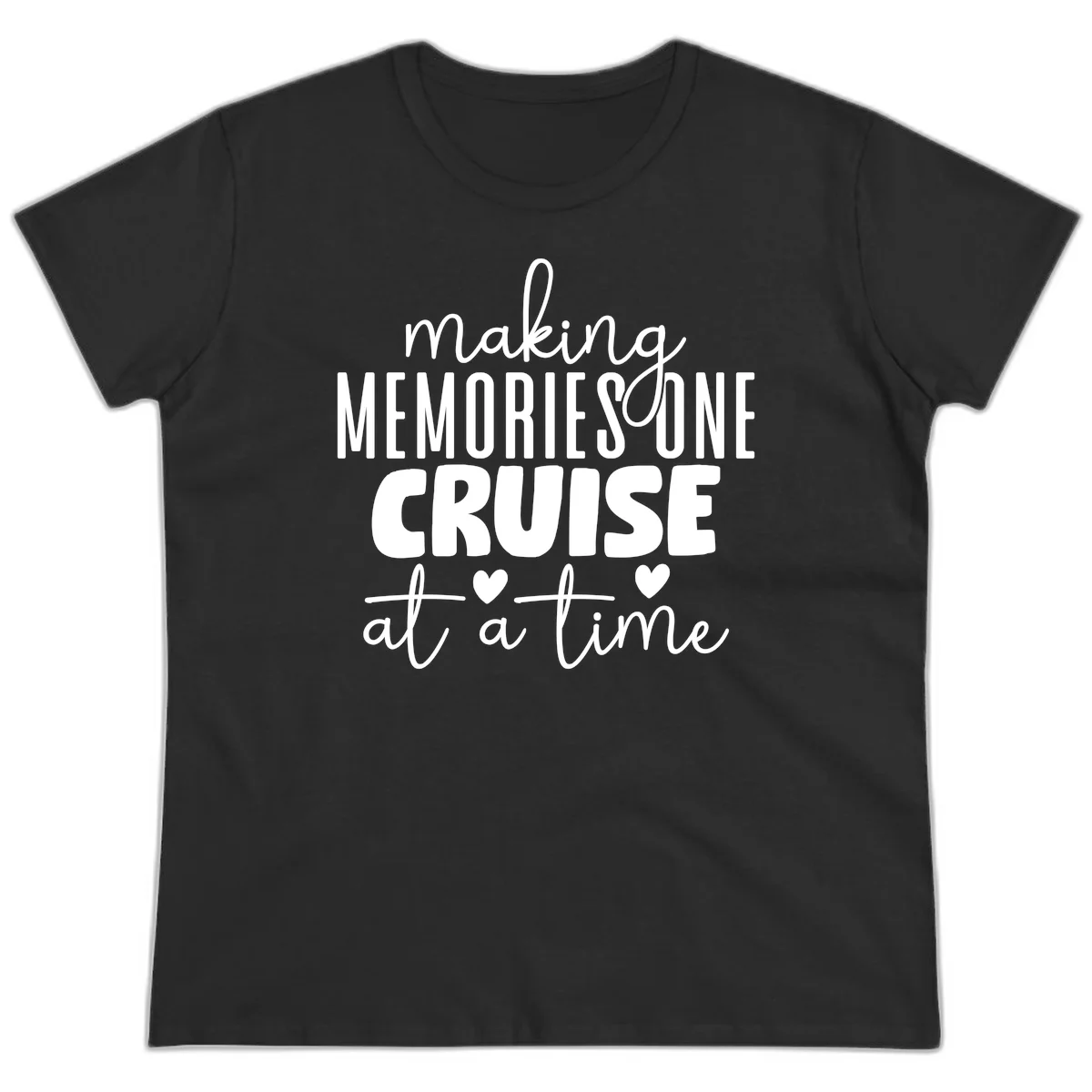 Making Memories One Cruise At A Time Ladies Tee in Black