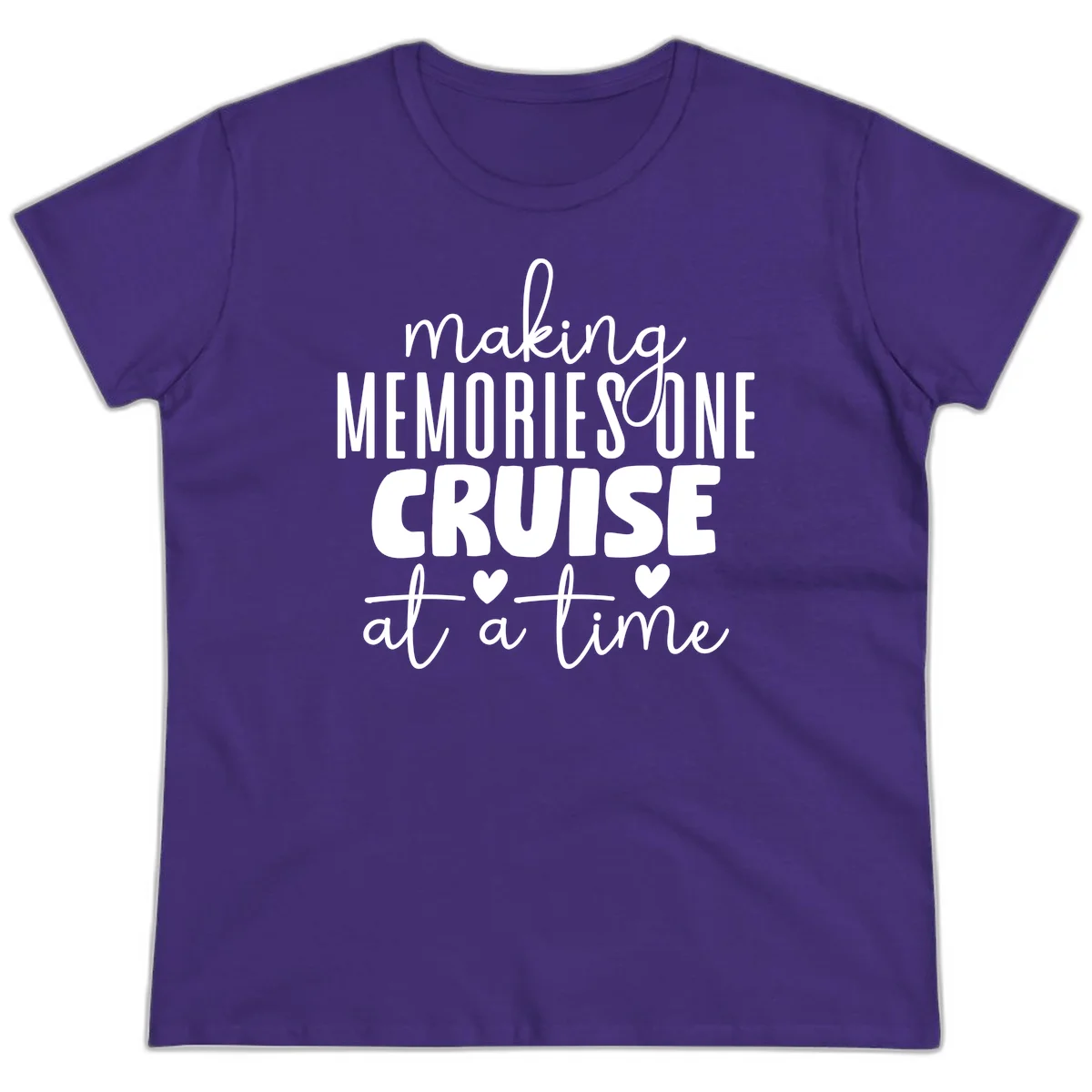 Making Memories One Cruise At A Time Ladies Tee in Purple