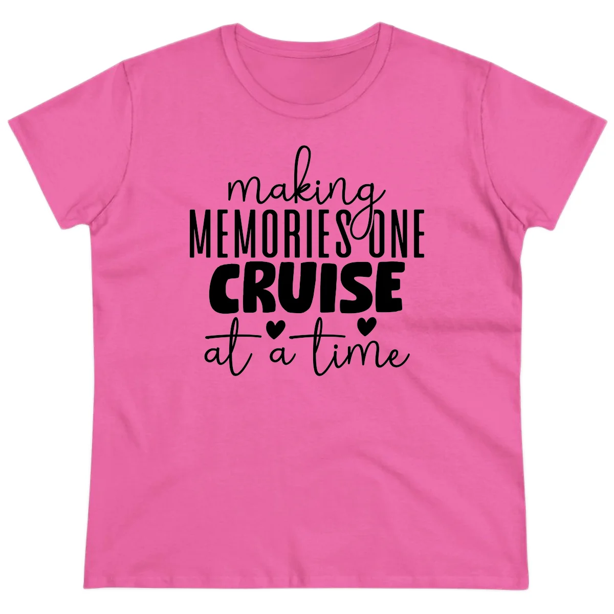 Making Memories One Cruise At A Time Ladies Tee in Azalea