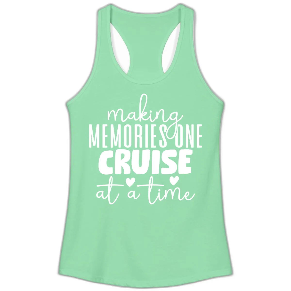Making Memories One Cruise At A Time Ladies Tank in Solid Mint