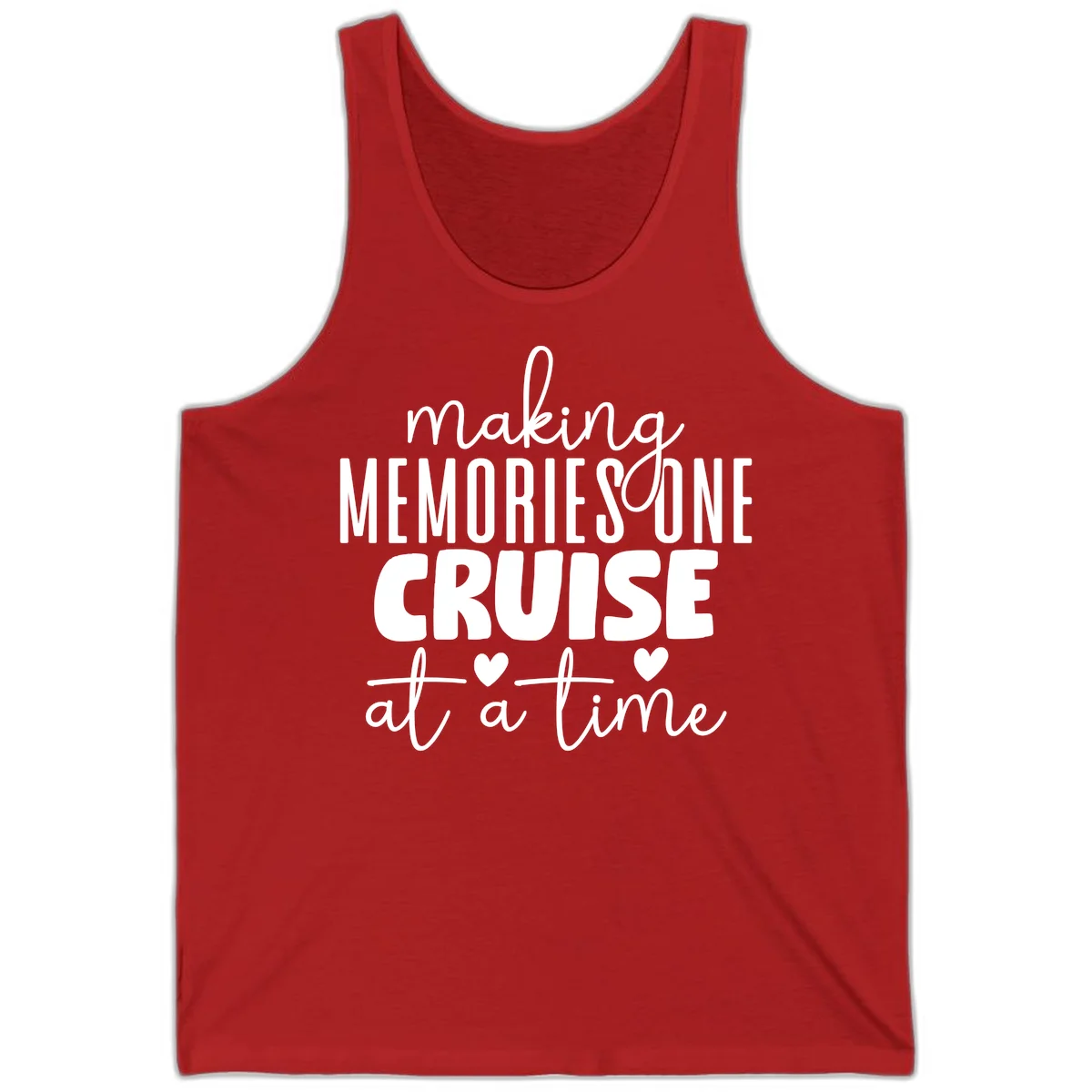 Making Memories One Cruise At A Time Tank in Red