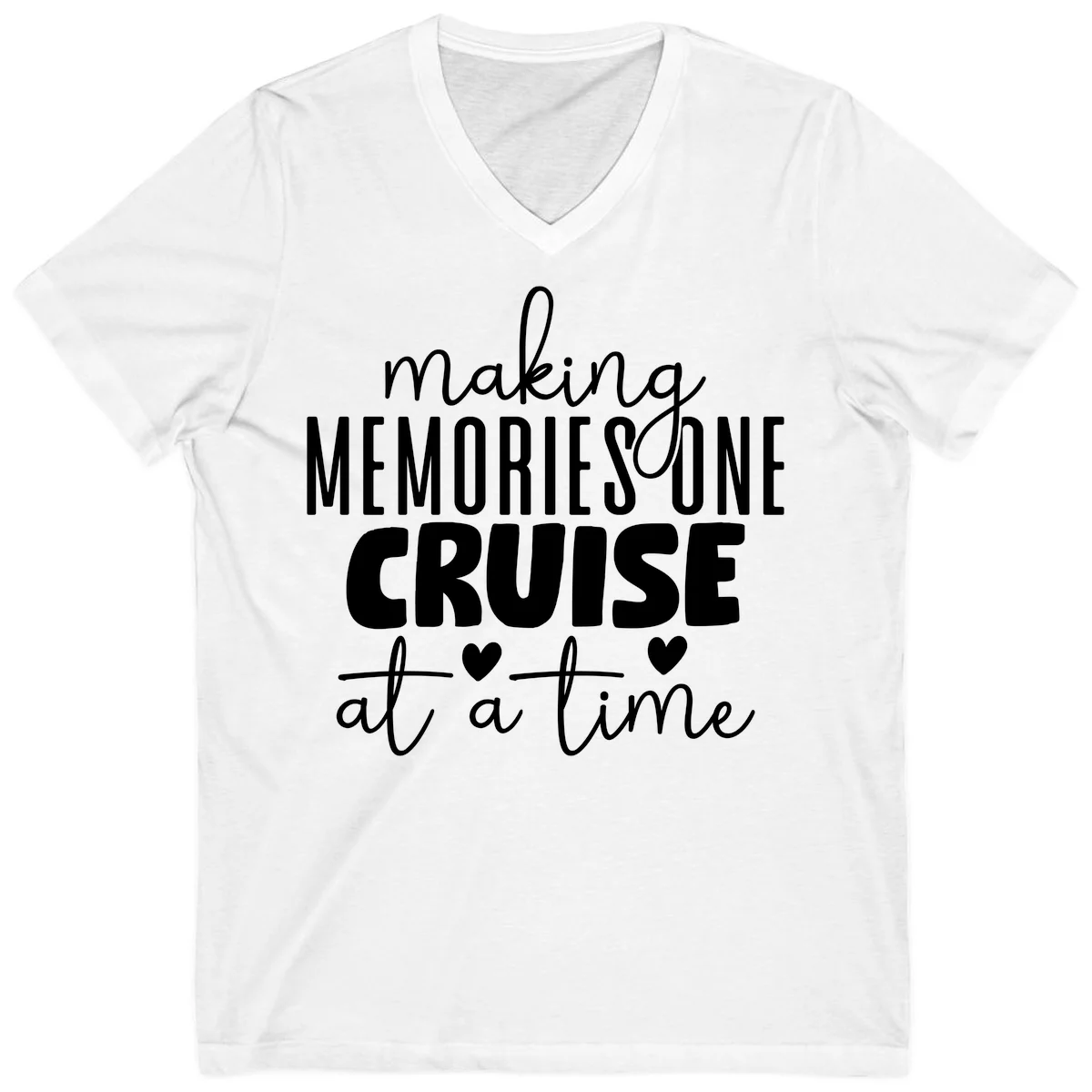 Making Memories One Cruise At A Time V-Neck in White