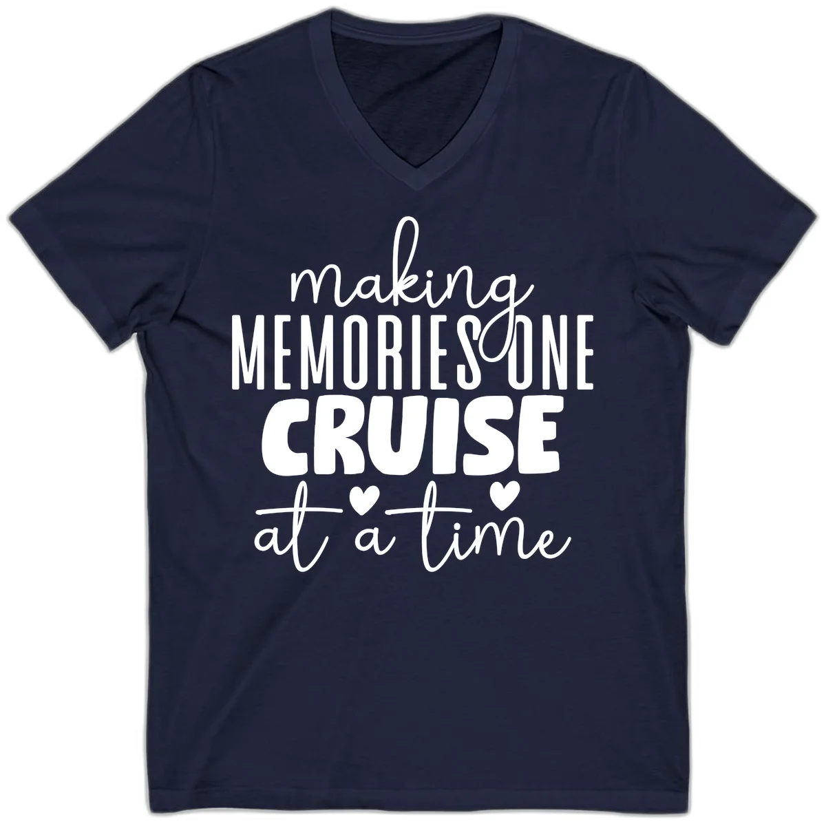 Making Memories One Cruise At A Time V-Neck in Navy