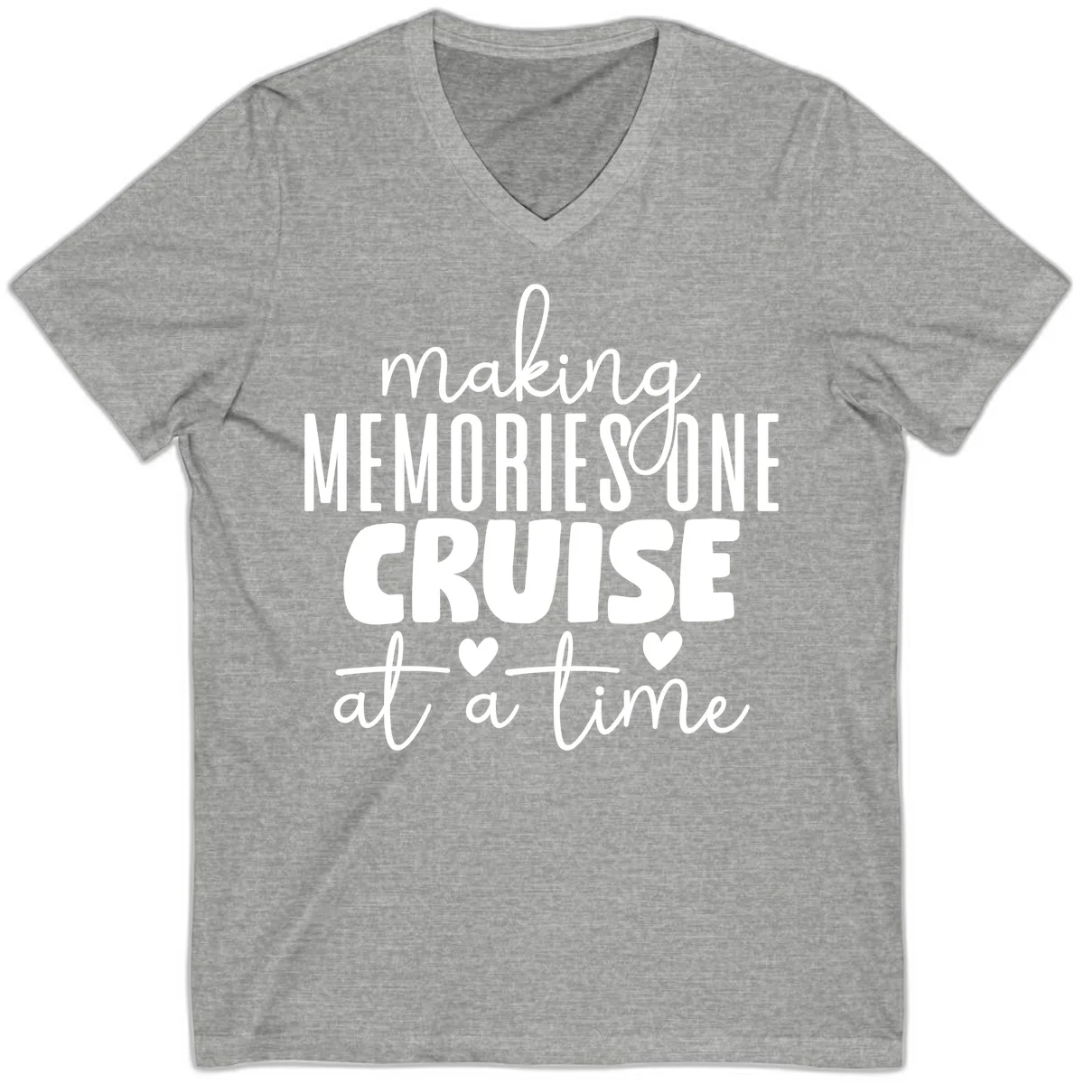 Making Memories One Cruise At A Time V-Neck in Athletic Heather