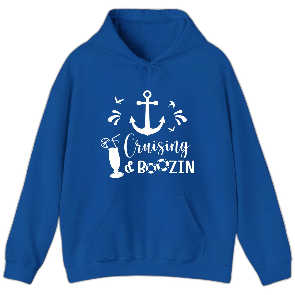 Cruising & Boozin Anchor Fun Cruise Hoodie in Royal