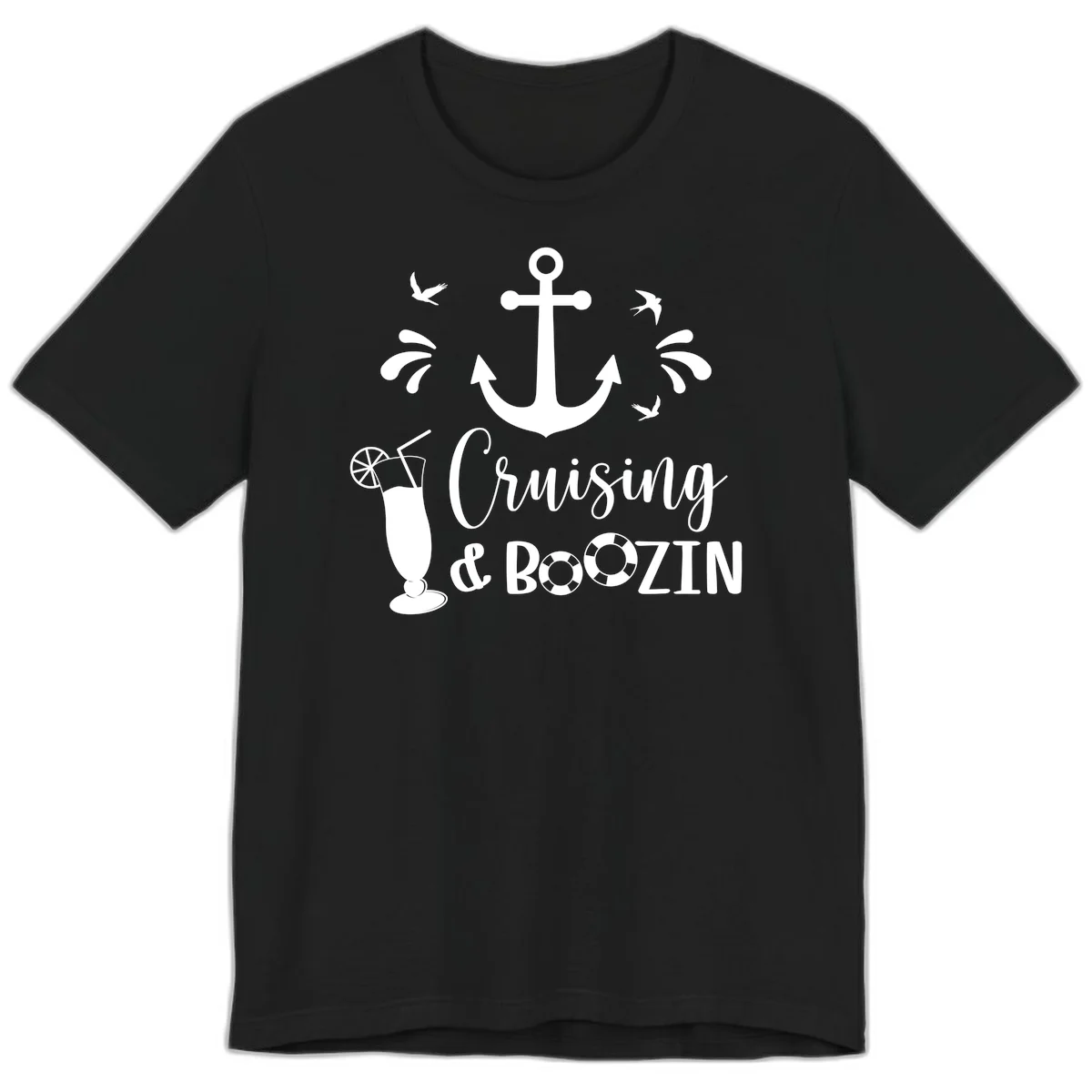 Cruising & Boozin Anchor Fun Cruise Premium T-Shirt in Black