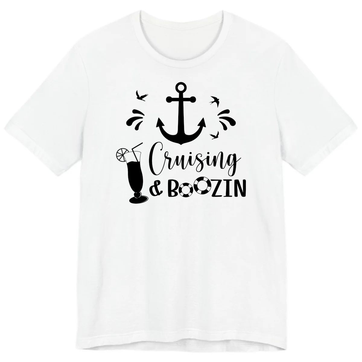 Cruising & Boozin Anchor Fun Cruise Premium T-Shirt in White
