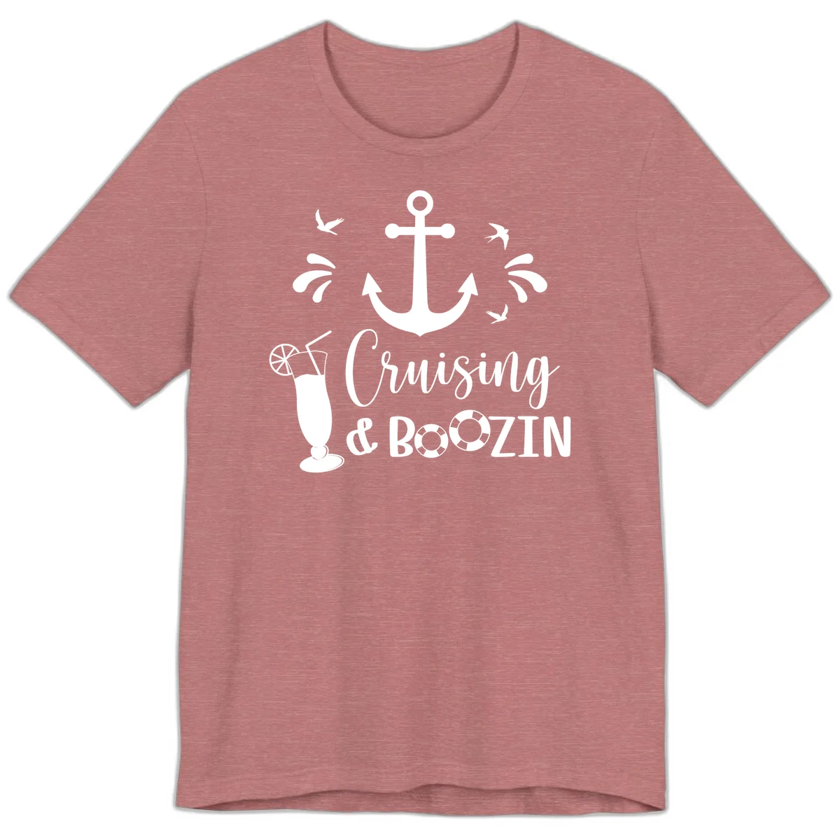 Cruising & Boozin Anchor Fun Cruise Premium T-Shirt in Heather Mauve