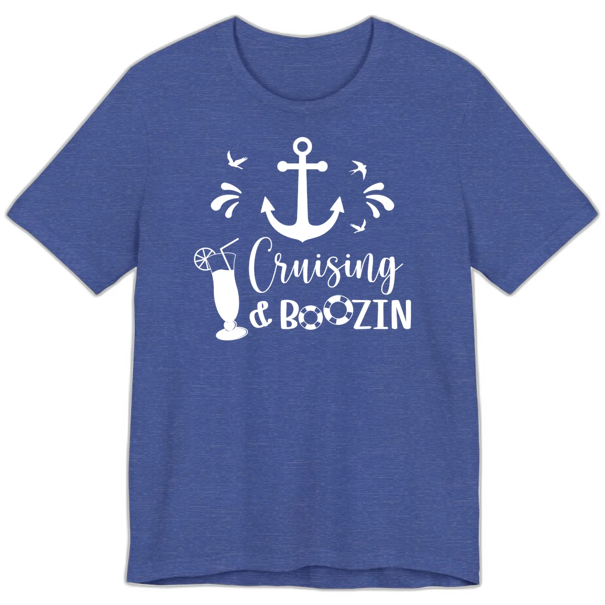 Cruising & Boozin Anchor Fun Cruise Premium T-Shirt in Heather True Royal