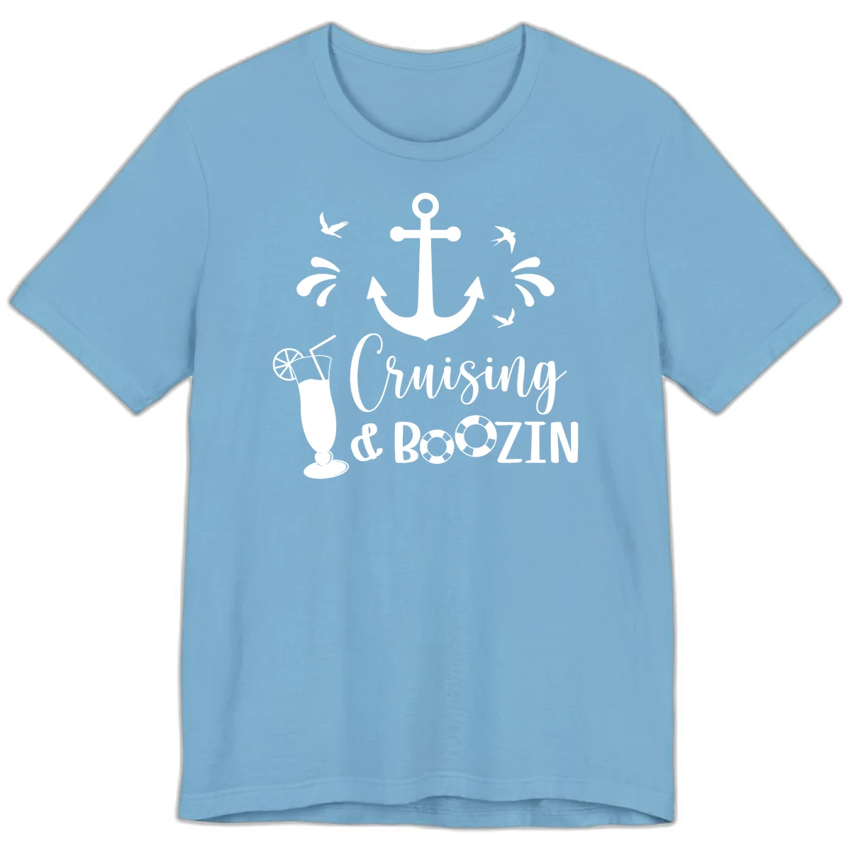 Cruising & Boozin Anchor Fun Cruise Premium T-Shirt in Ocean Blue