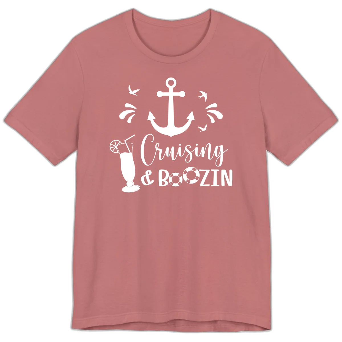 Cruising & Boozin Anchor Fun Cruise Premium T-Shirt in Mauve