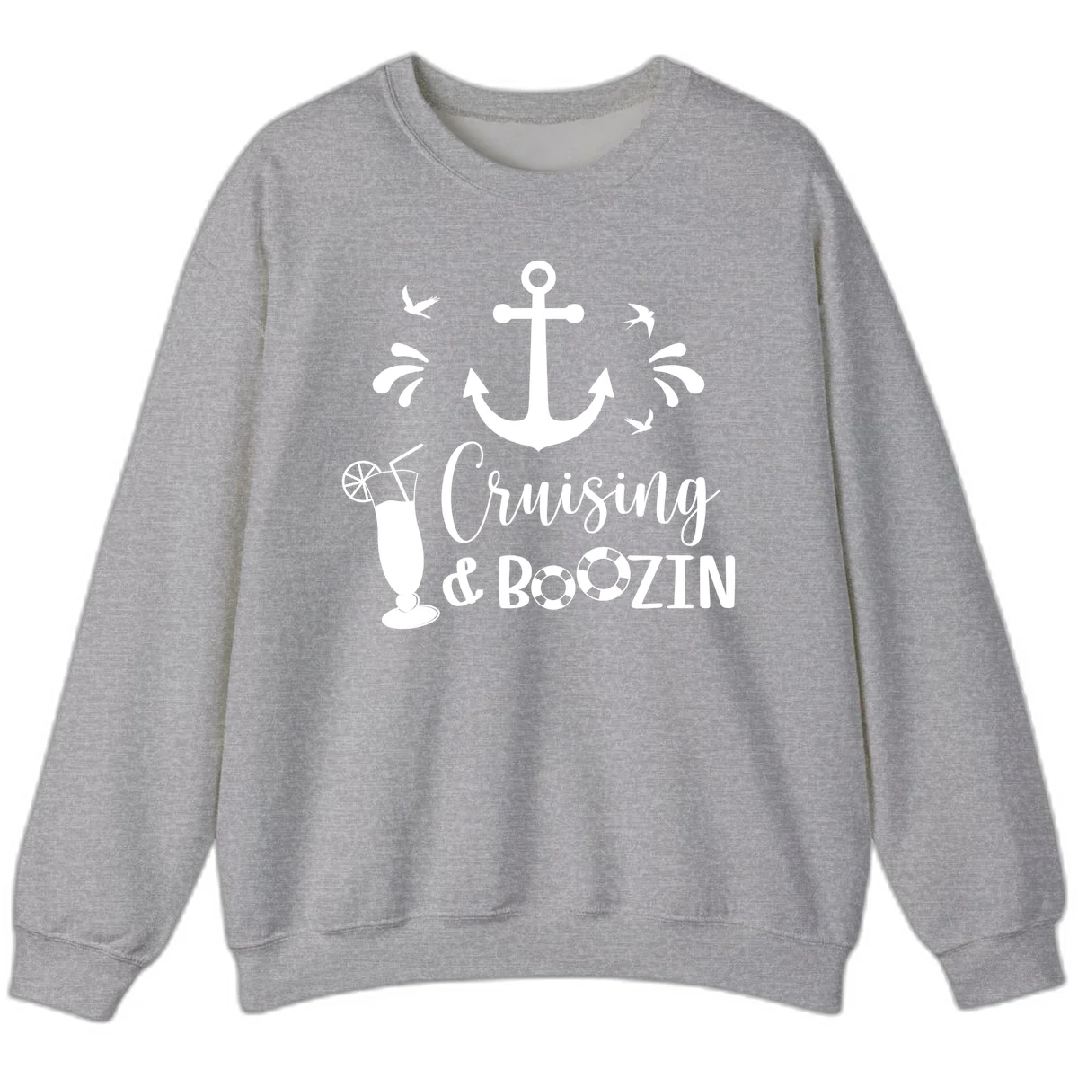 Cruising & Boozin Anchor Cruise Sweatshirt in Sport Grey