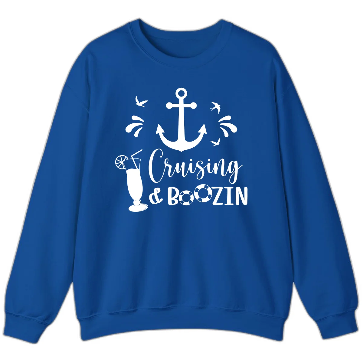 Cruising & Boozin Anchor Cruise Sweatshirt in Royal