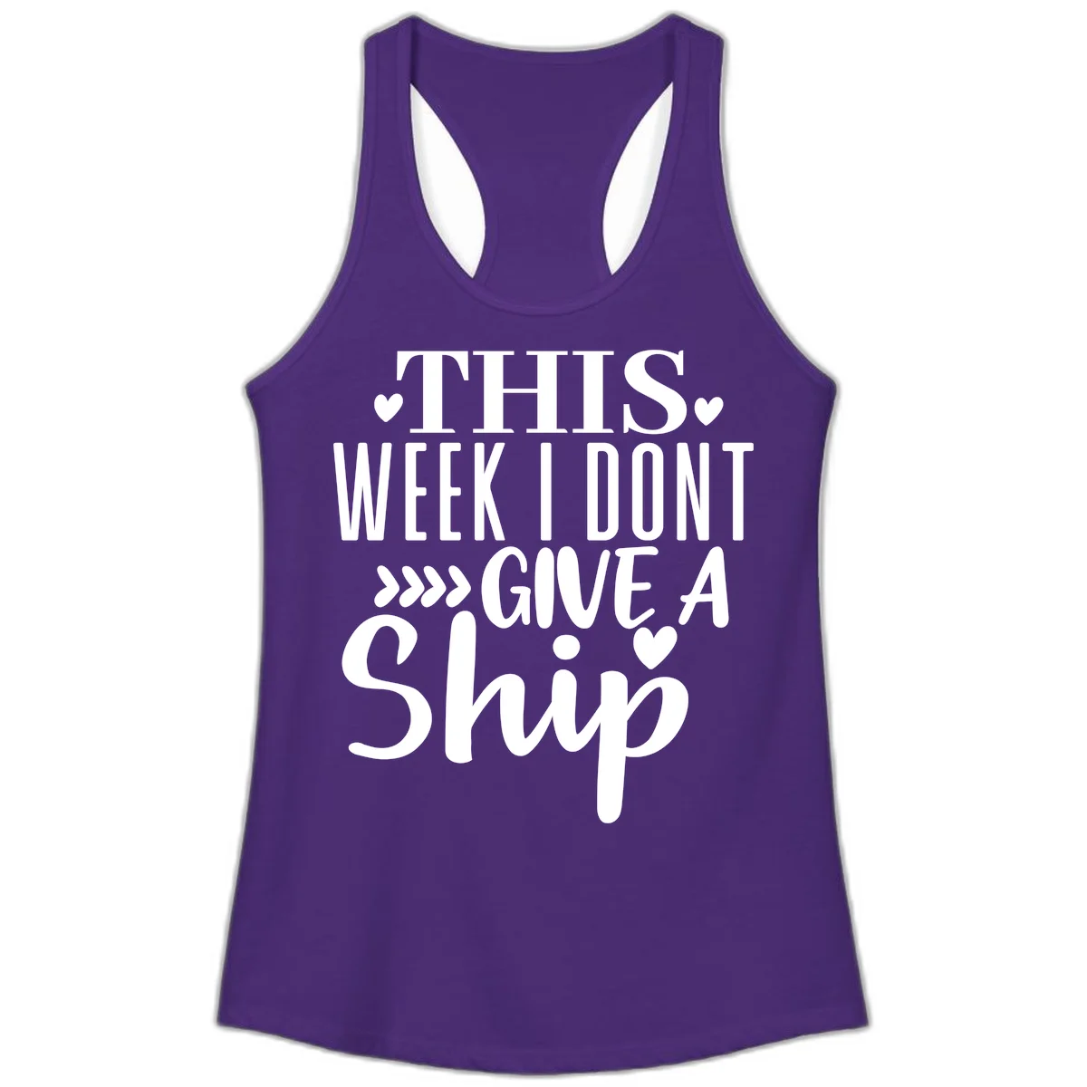 This Week I Don't Give A Ship Ladies Tank in Solid Purple Rush