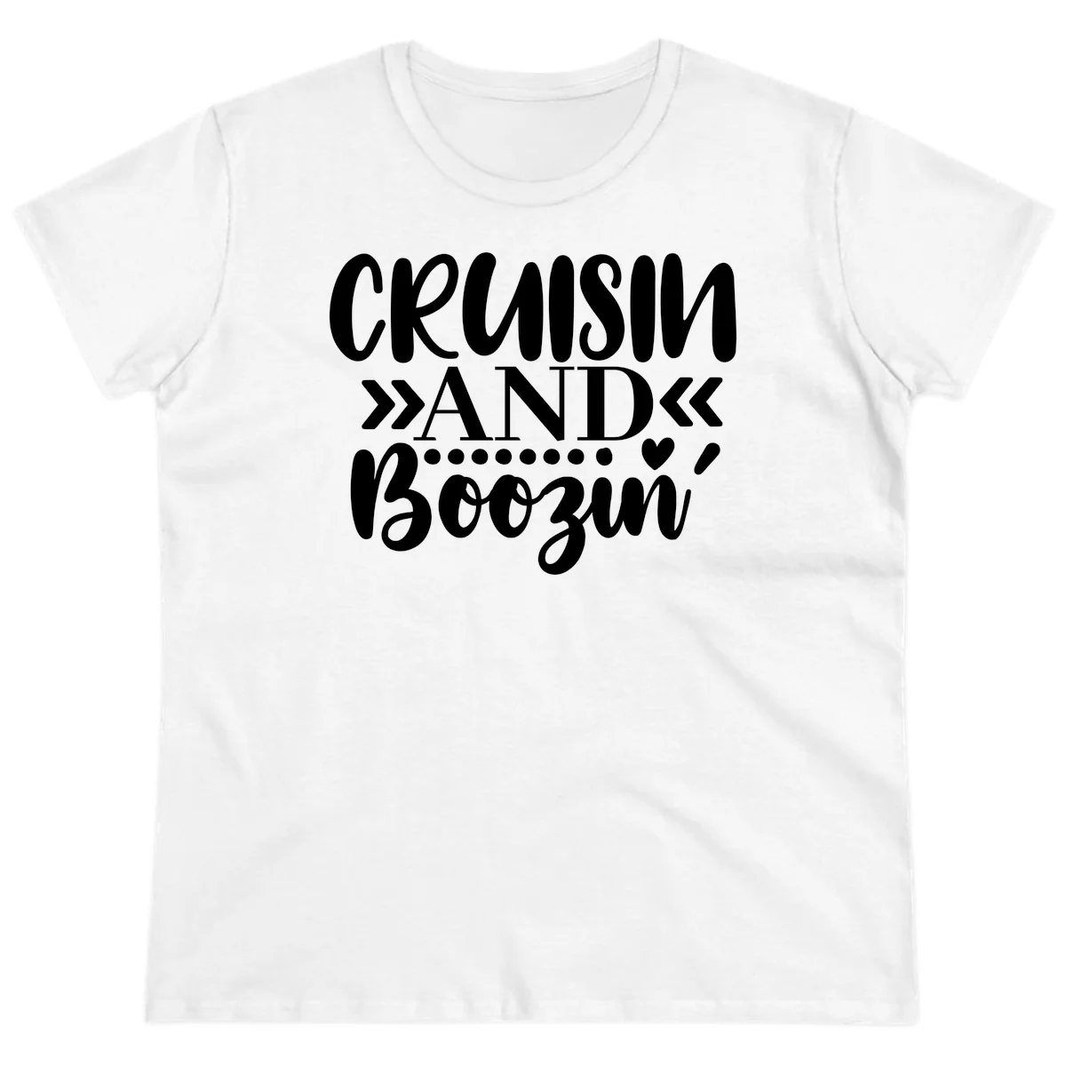 Cruisin' And Boozing Ladies Tee in White