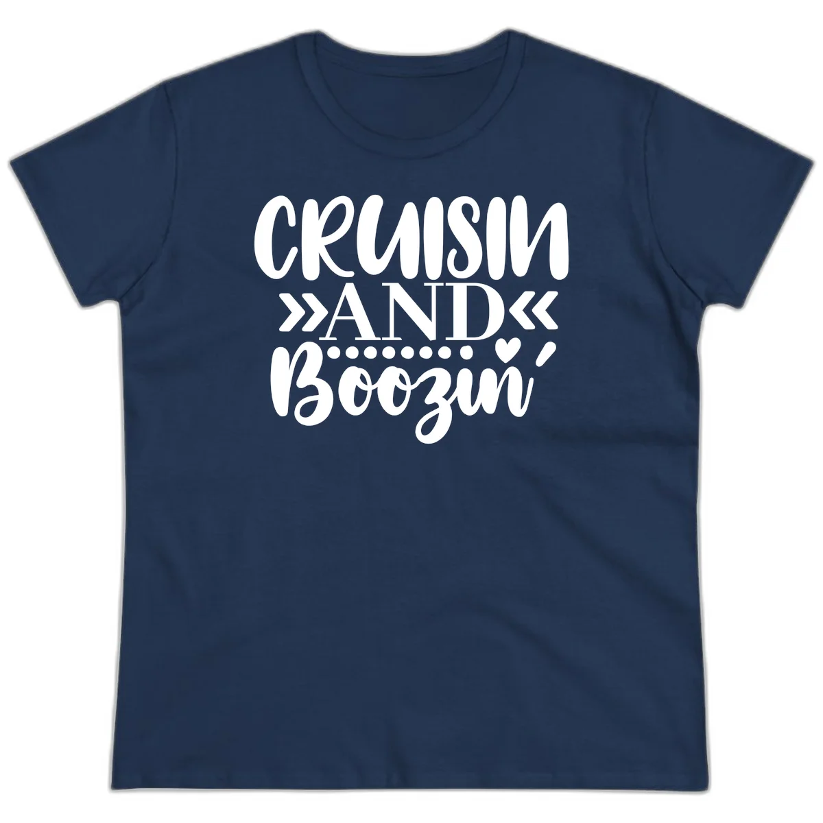 Cruisin' And Boozing Ladies Tee in Navy