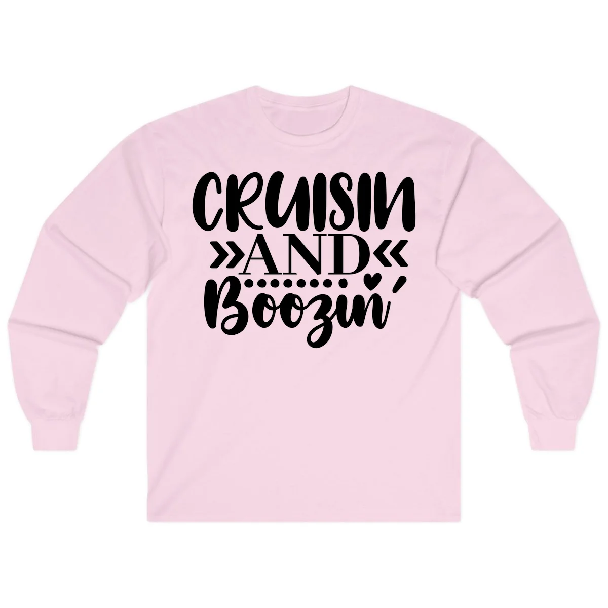 Cruisin' And Boozing Long Sleeve in Light Pink