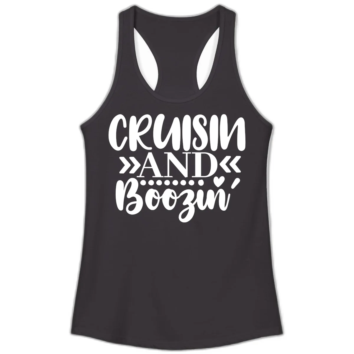 Cruisin' And Boozing Ladies Tank in Black