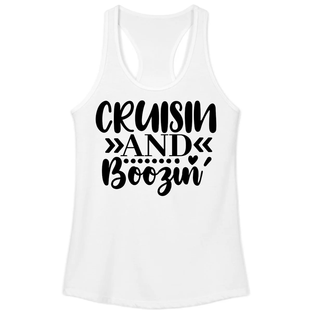 Cruisin' And Boozing Ladies Tank in White
