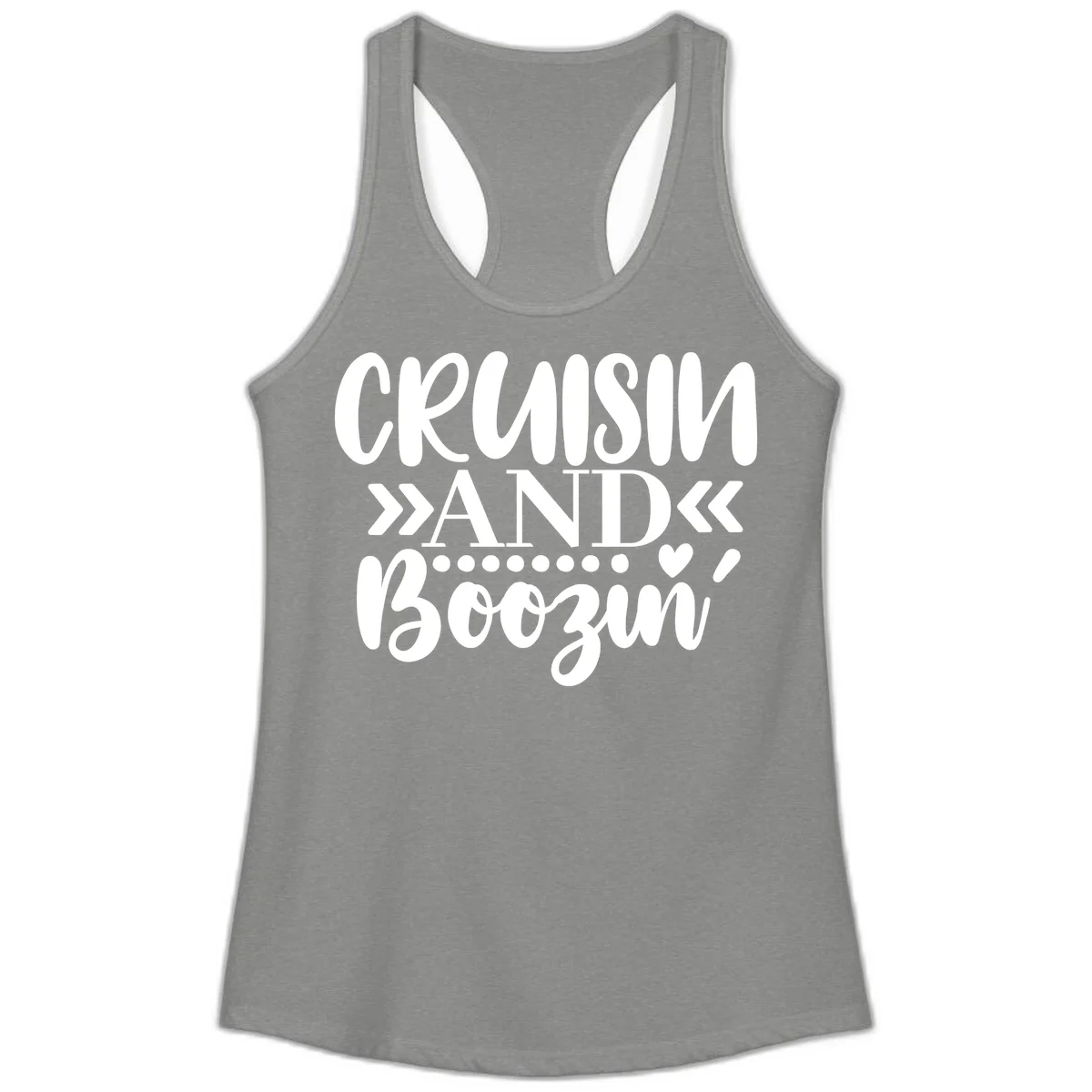 Cruisin' And Boozing Ladies Tank in Heather Grey