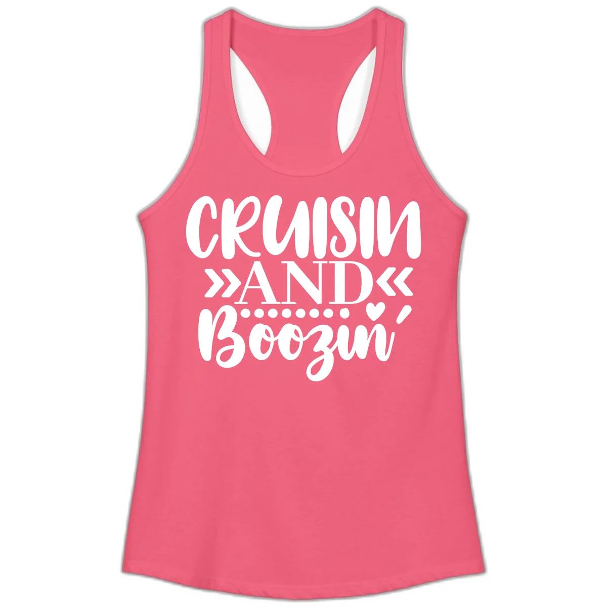 Cruisin' And Boozing Ladies Tank in Hot Pink