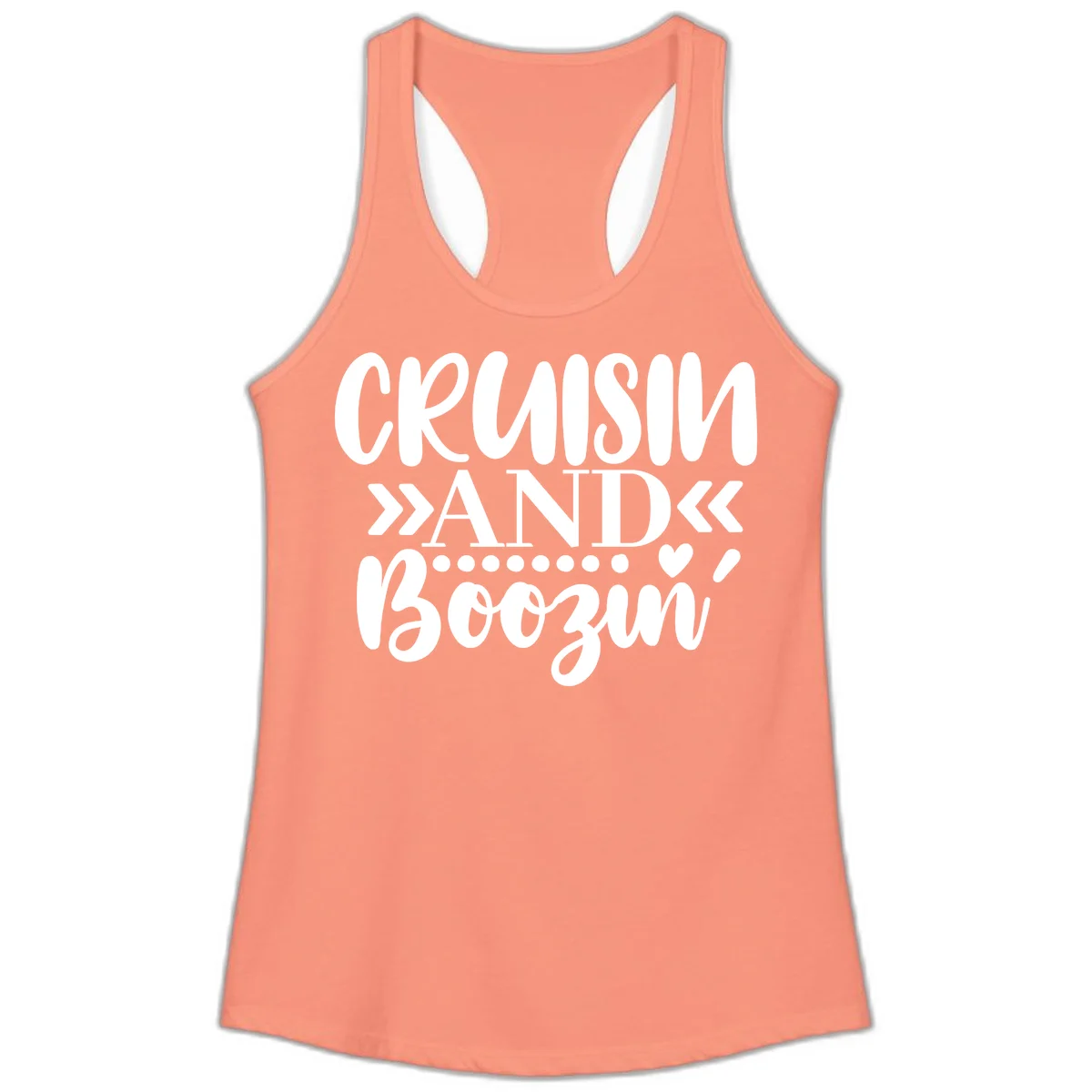 Cruisin' And Boozing Ladies Tank in Solid Light Orange