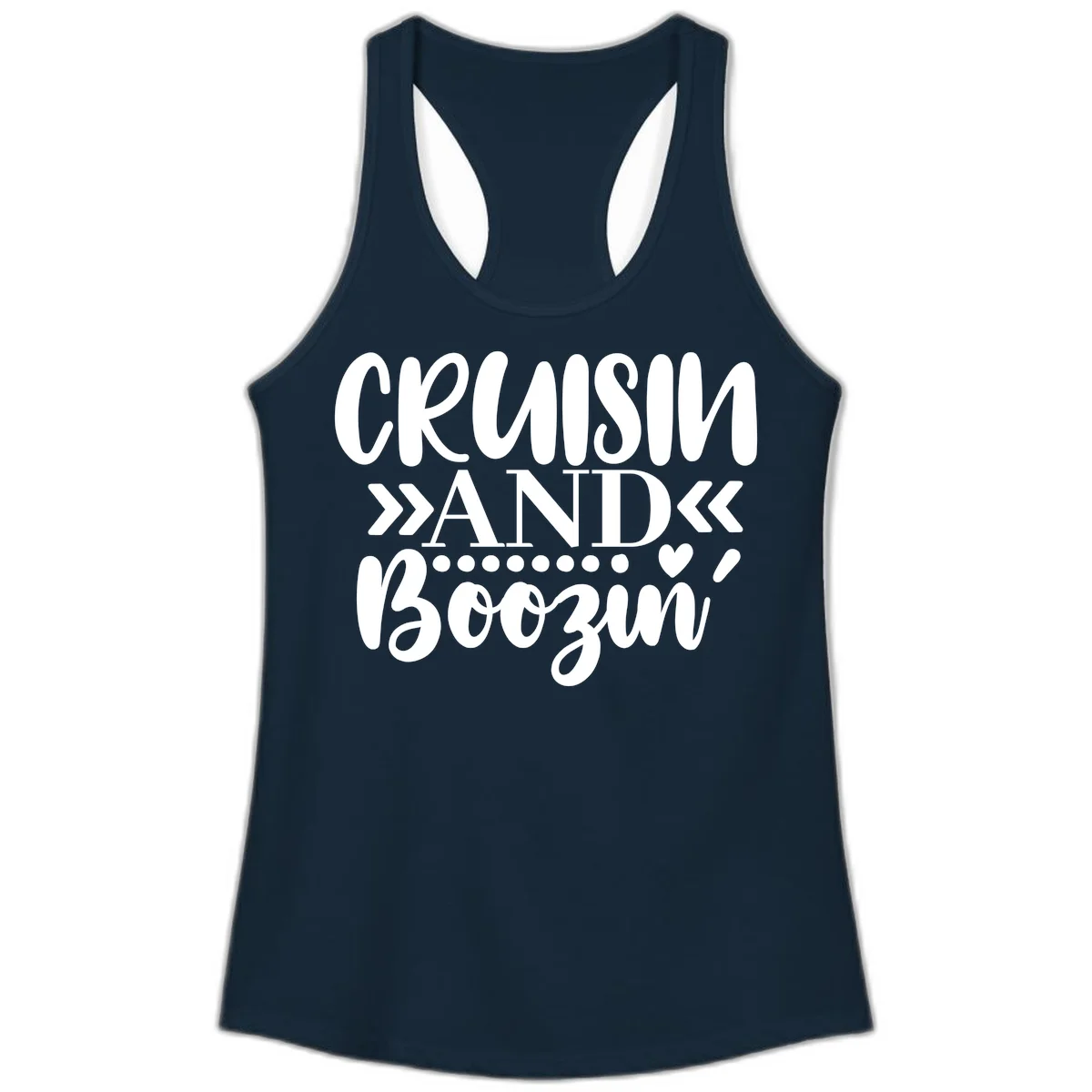 Cruisin' And Boozing Ladies Tank in Solid Midnight Navy