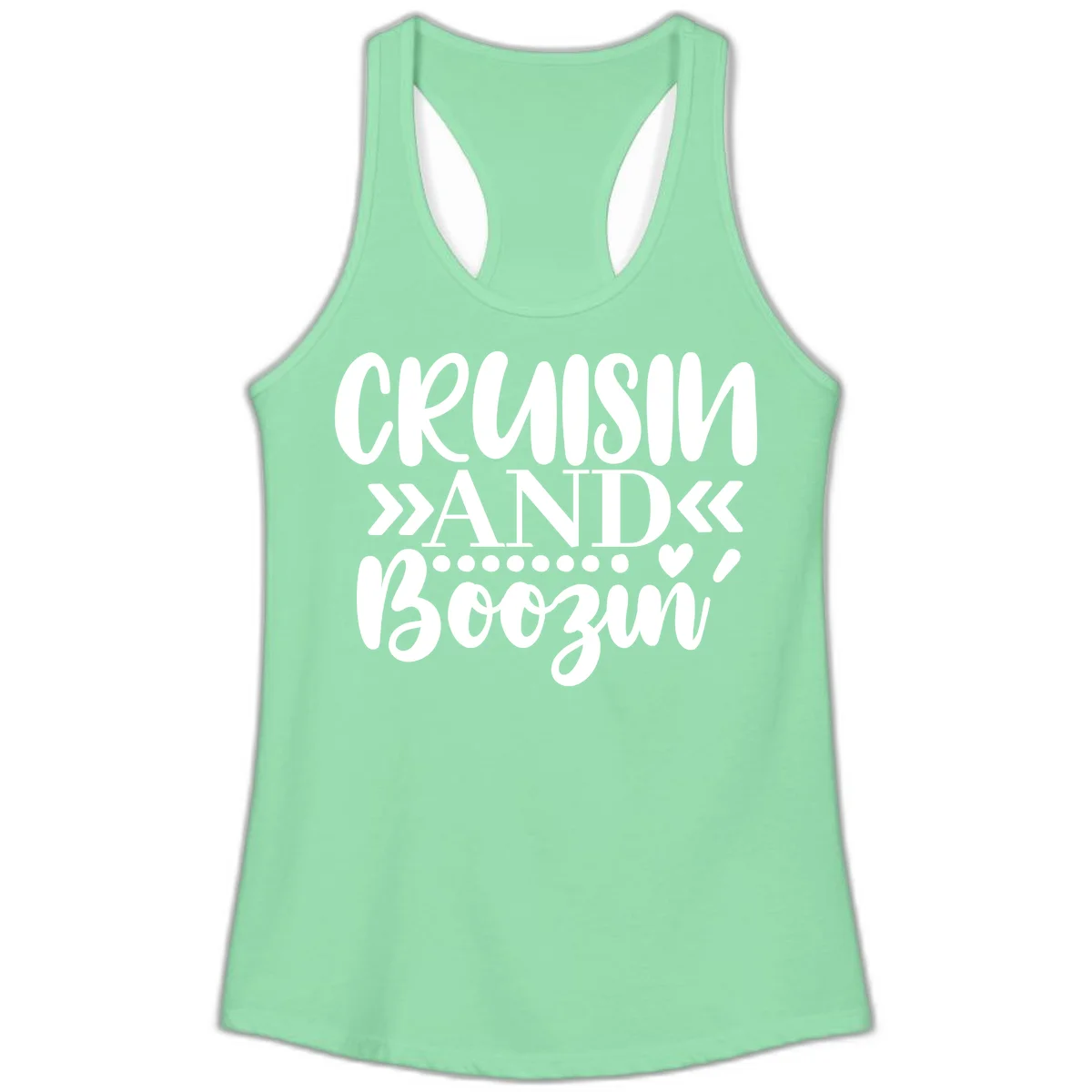 Cruisin' And Boozing Ladies Tank in Solid Mint