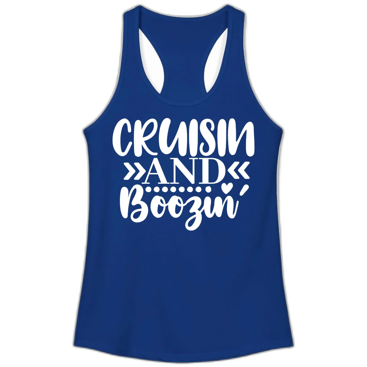 Cruisin' And Boozing Ladies Tank in Solid Royal