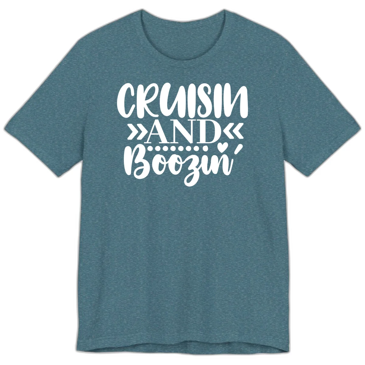 Cruisin' And Boozing Premium T-Shirt in Heather Deep Teal