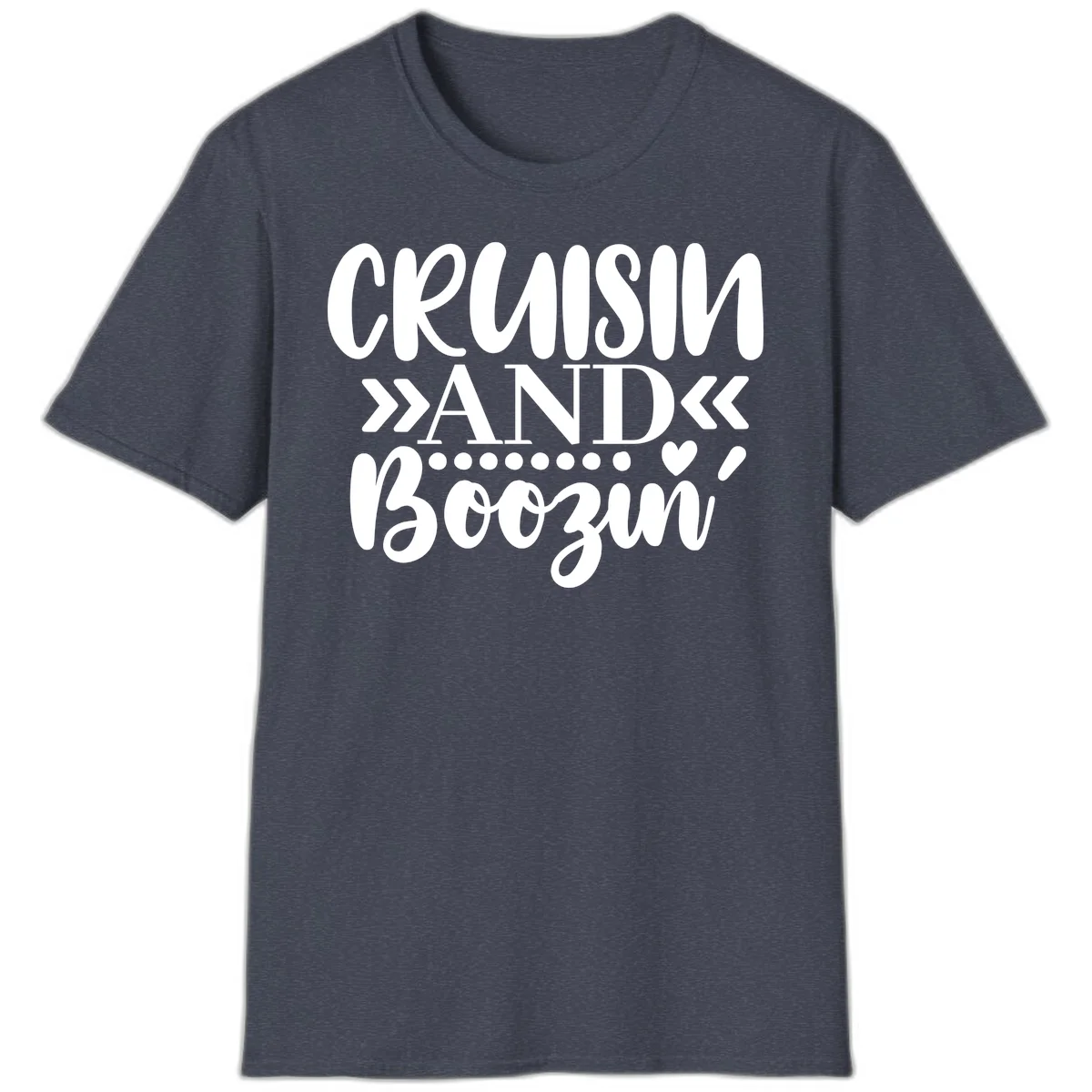 Cruisin' And Boozing T-Shirt in Heather Navy