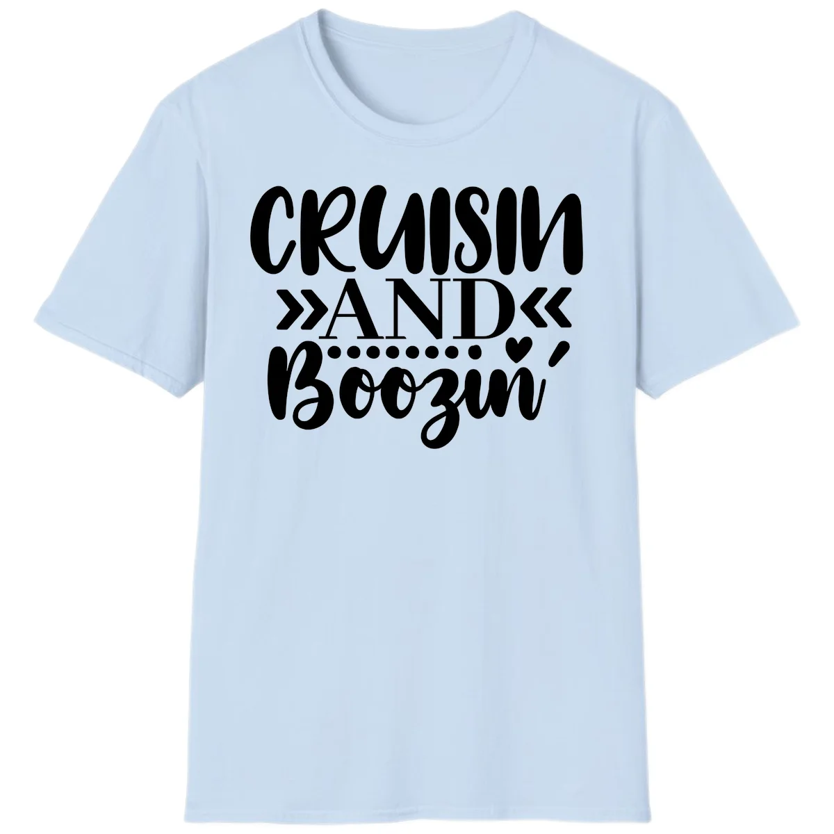 Cruisin' And Boozing T-Shirt in Light Blue