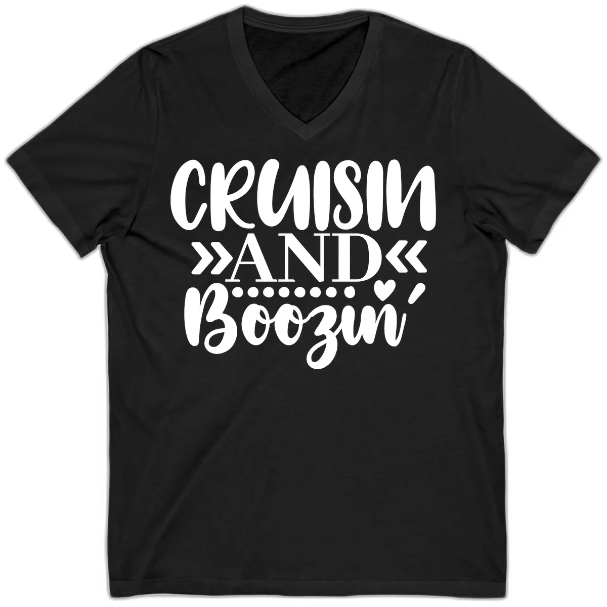 Cruisin' And Boozing V-Neck in Black