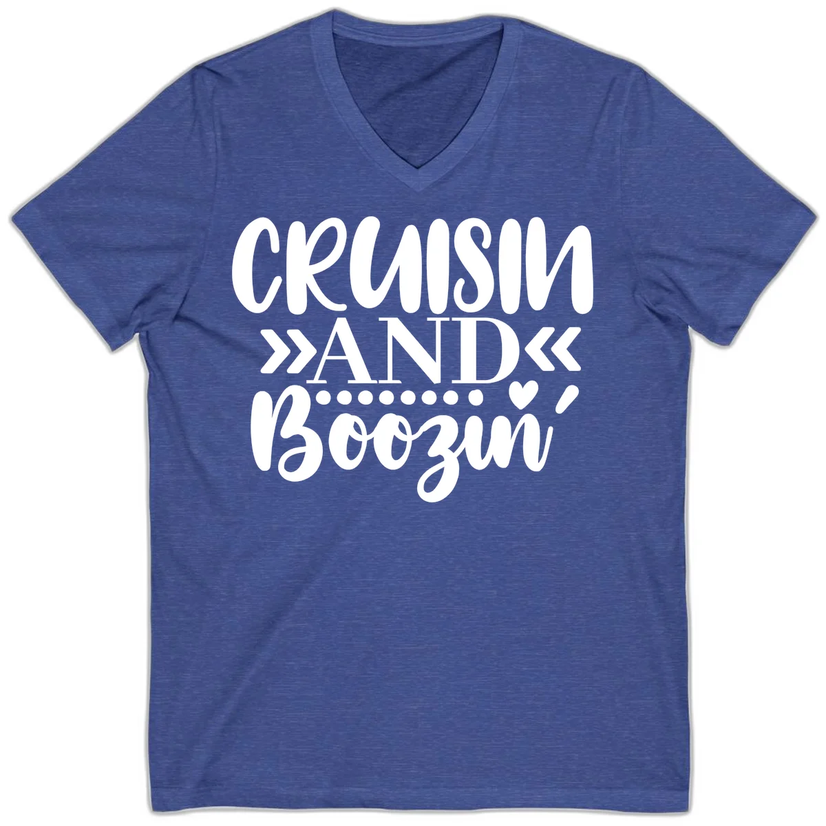 Cruisin' And Boozing V-Neck in Heather True Royal