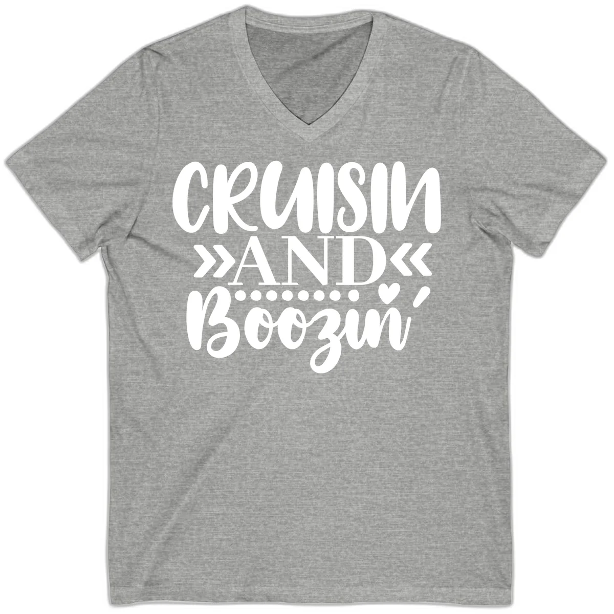 Cruisin' And Boozing V-Neck in Athletic Heather