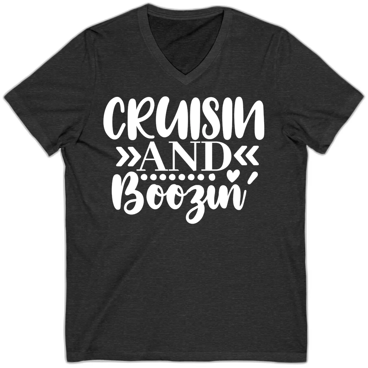 Cruisin' And Boozing V-Neck in Dark Grey Heather