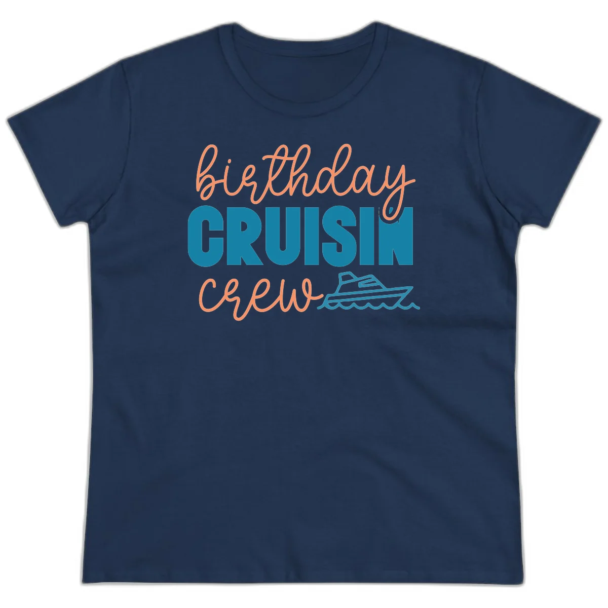 Birthday Crushin' Crew Ladies Tee in Navy