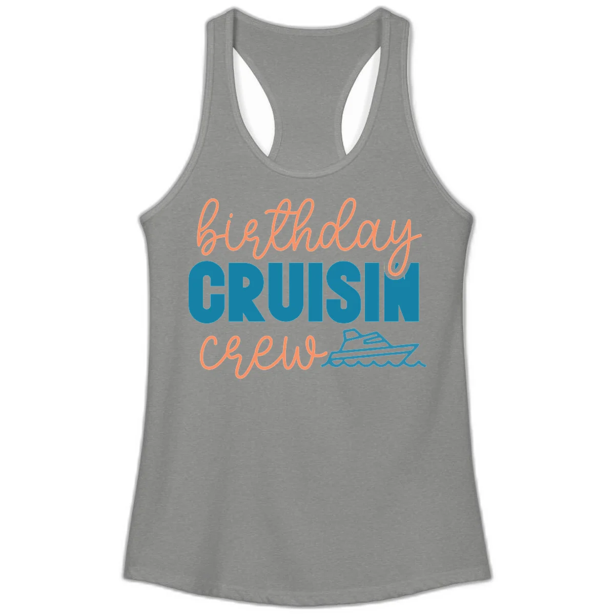 Birthday Crushin' Crew Ladies Tank in Heather Grey