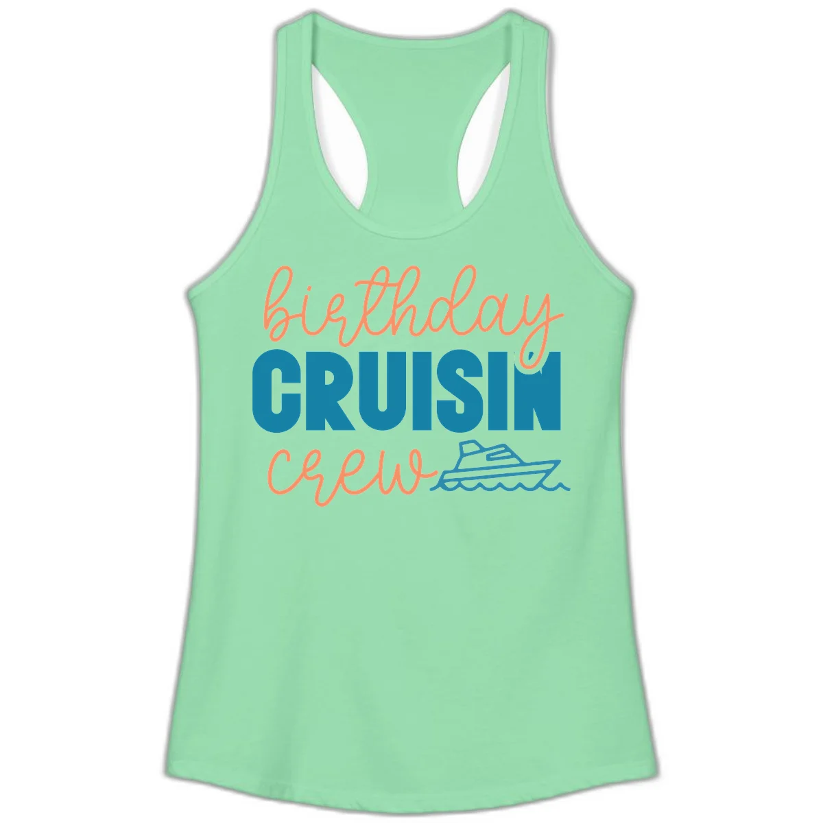 Birthday Crushin' Crew Ladies Tank in Solid Mint