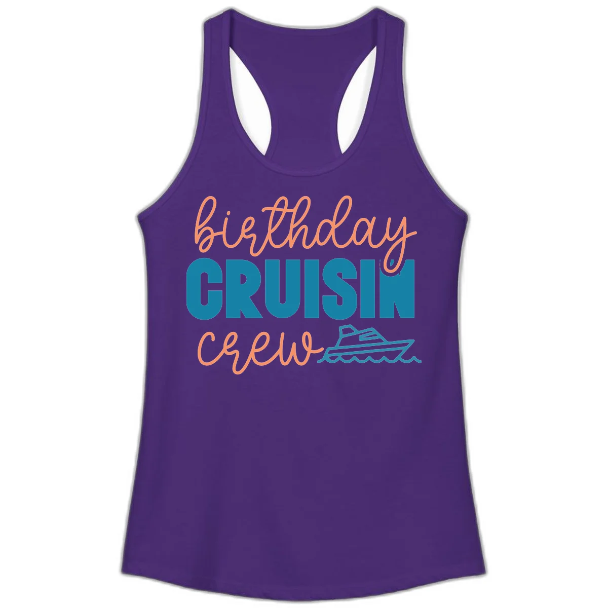 Birthday Crushin' Crew Ladies Tank in Solid Purple Rush