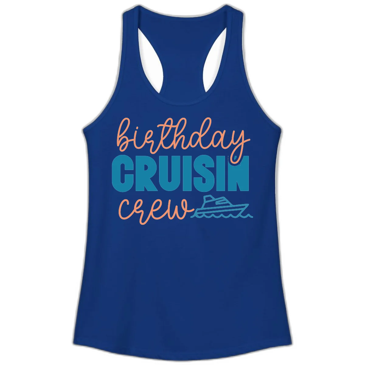 Birthday Crushin' Crew Ladies Tank in Solid Royal