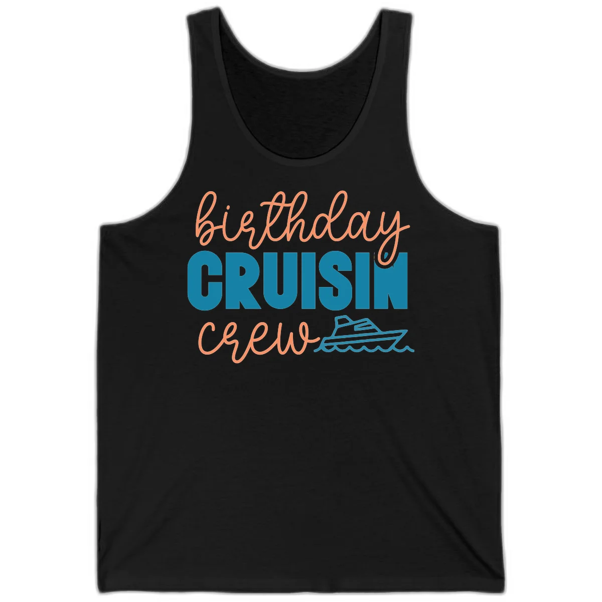 Birthday Crushin' Crew Tank in Black