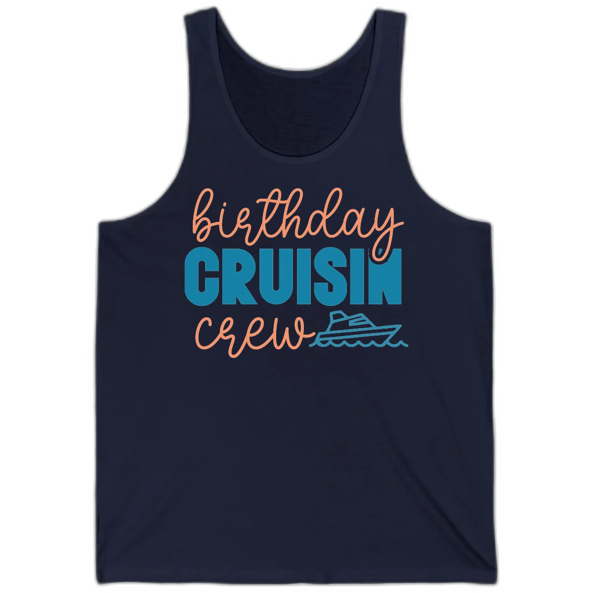 Birthday Crushin' Crew Tank in Navy