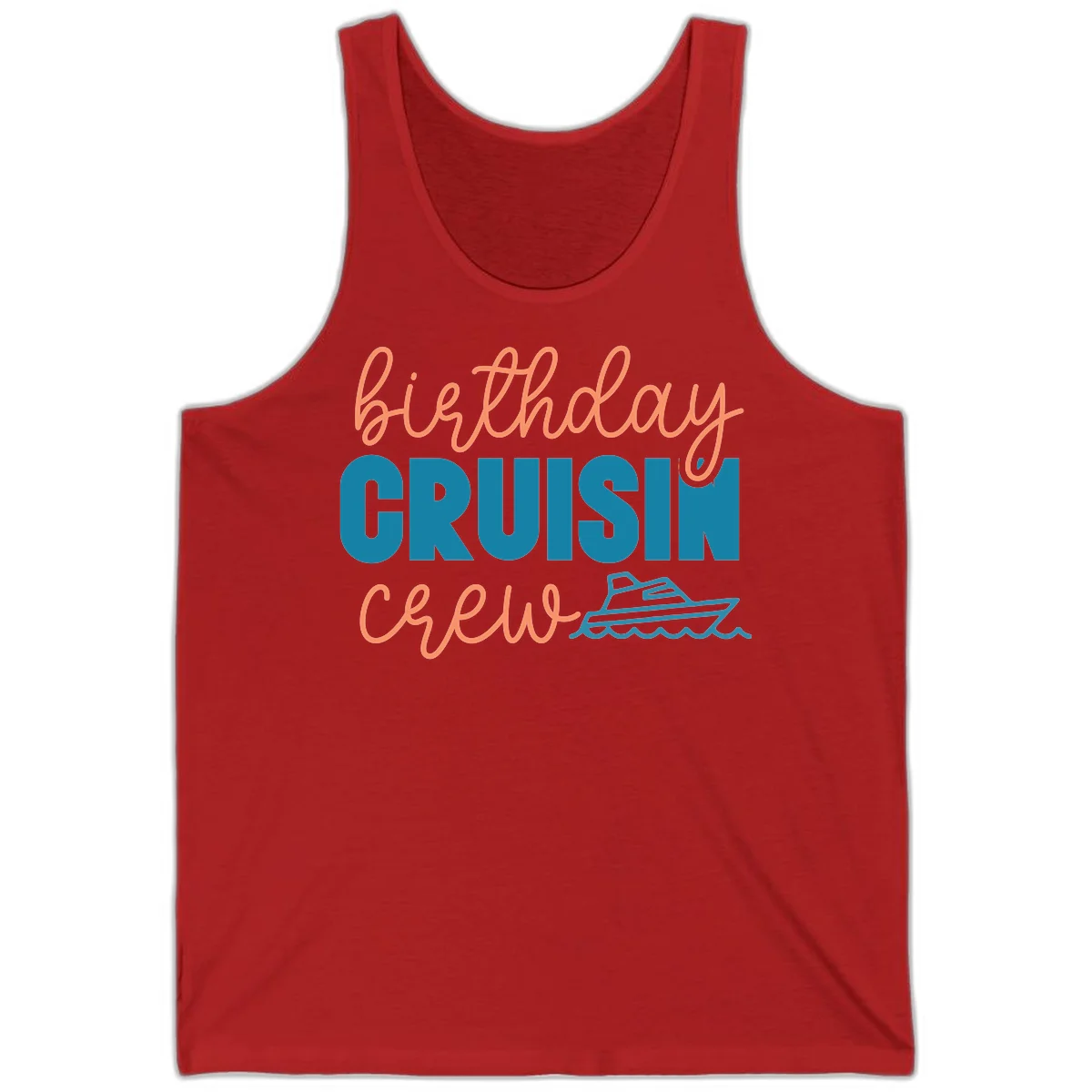Birthday Crushin' Crew Tank in Red
