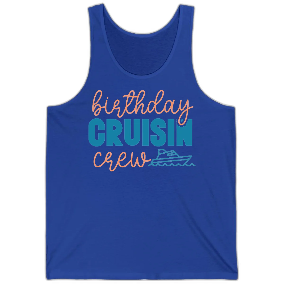 Birthday Crushin' Crew Tank in True Royal