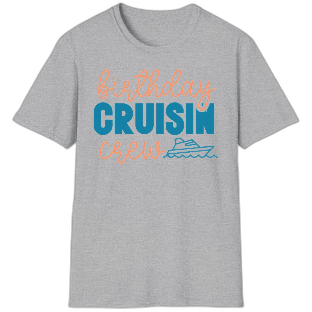 Birthday Crushin' Crew T-Shirt in Sport Grey