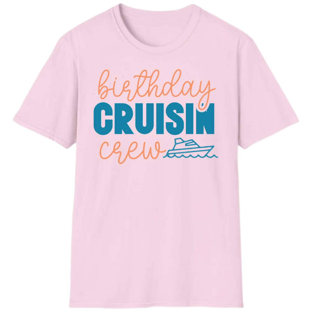 Birthday Crushin' Crew T-Shirt in Light Pink