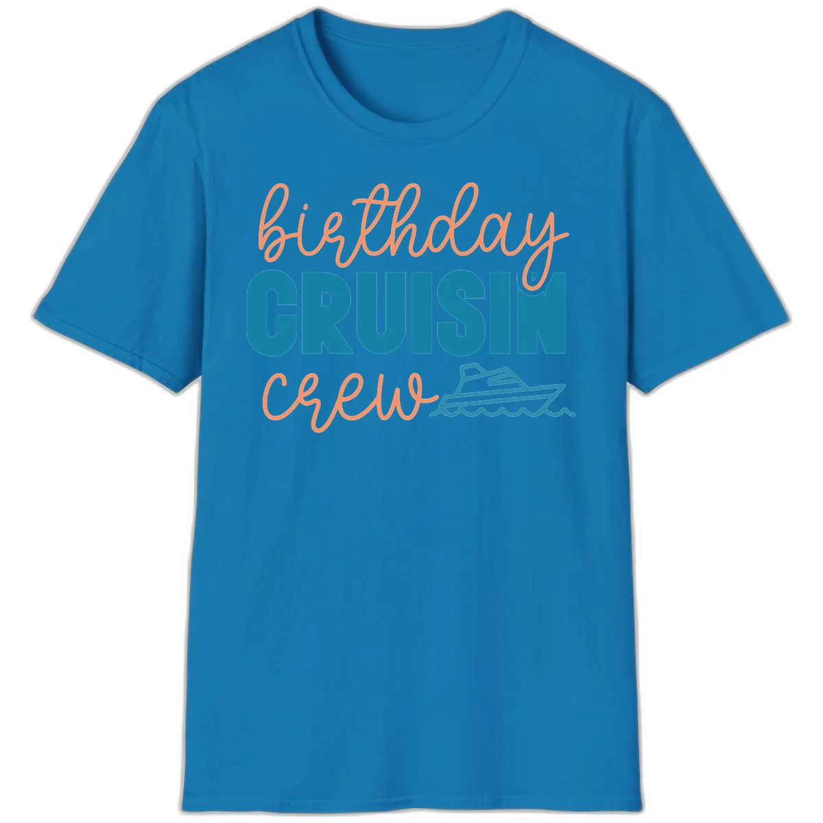 Birthday Crushin' Crew T-Shirt in Sapphire